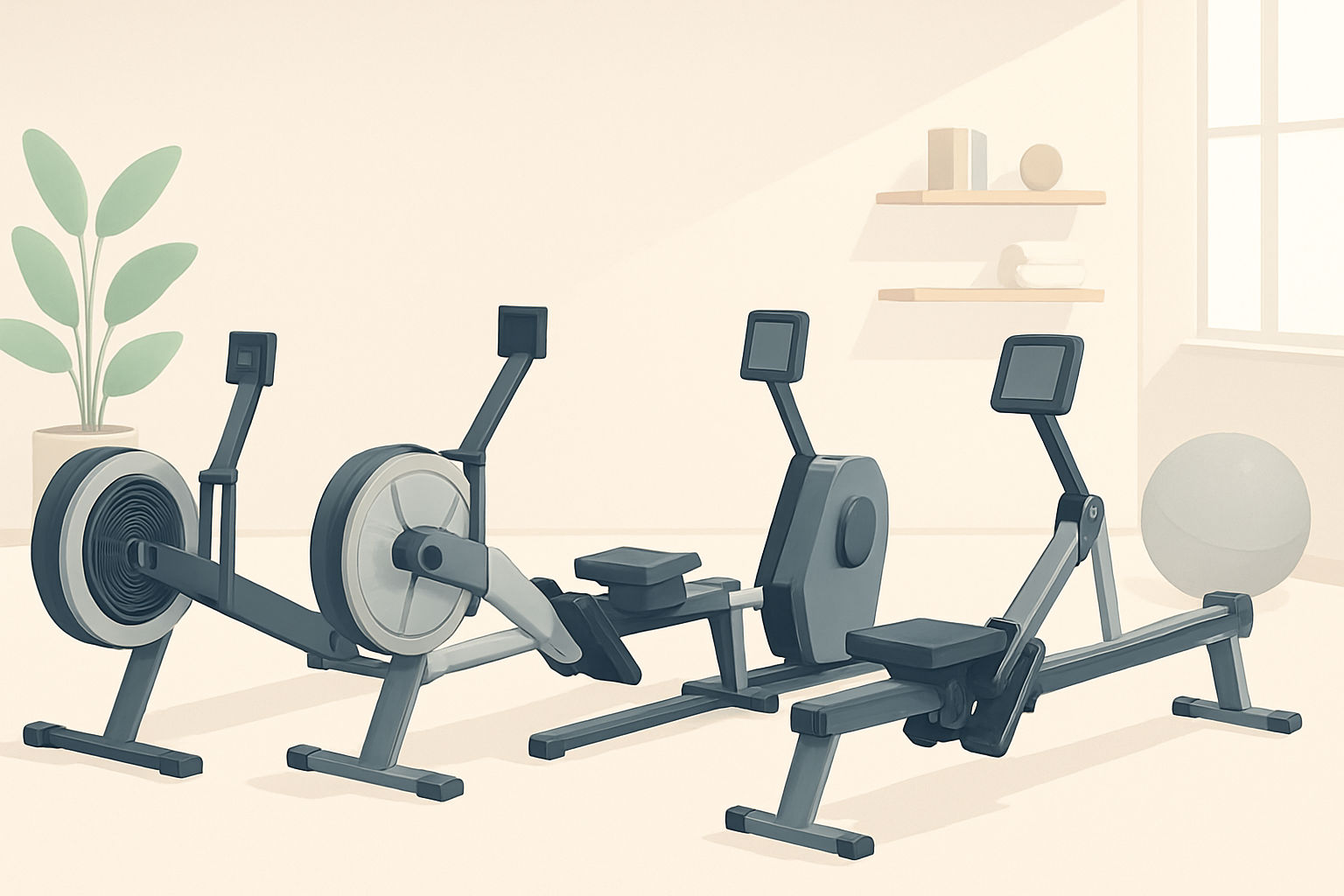 Comparison of rowing machine resistance types for a home gym
