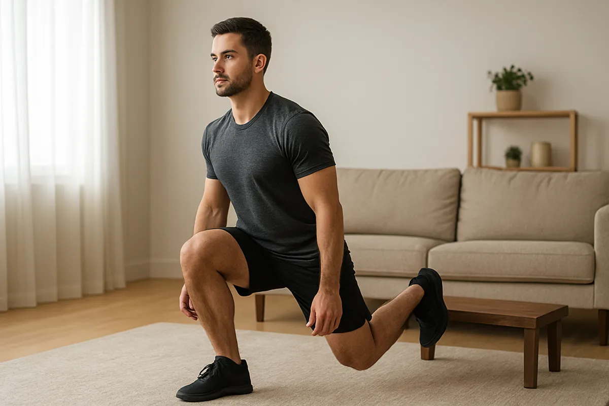 Correct Bulgarian split squat form at home